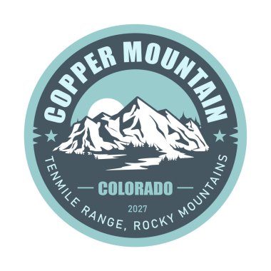 Bakır dağ sırası, Colorado, ABD, karla kaplı dağlar, vektör