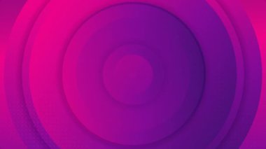 Modaya uygun pembe mor mor mor eğimli 4k hareketli daireler. Geometrik soyut canlandırılmış arkaplan. Kusursuz döngülü animasyon. Modern yarım ton dinamik polka noktaları deseni. Dijital illüstrasyon