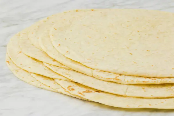 Handgemaakte Mexicaanse Tarwetortilla Perfect Voor Burrito Heerlijke Quesadillas — Stockfoto