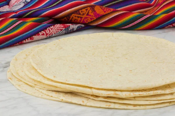 Yapımı Meksika Buğday Tortillası Burrito Lezzetli Quesadilla Için Mükemmel — Stok fotoğraf