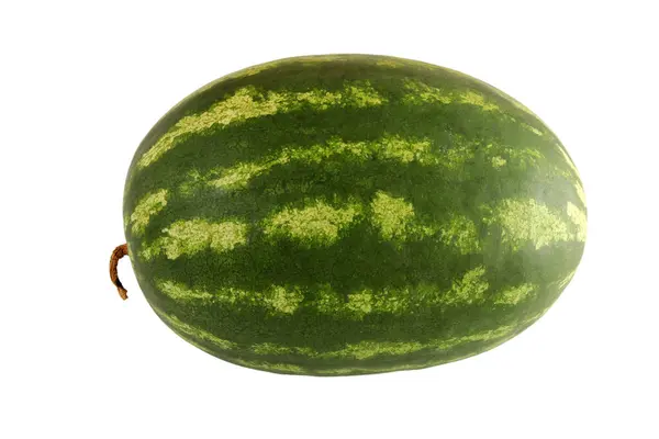 Wassermelone Ein Grundnahrungsmittel Und Natürliche Frucht Wird Auf Weißem Hintergrund — Stockfoto