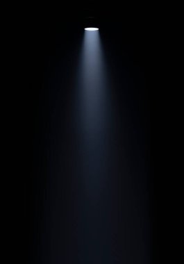 Close up of light beam isolated on black background