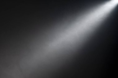 Close up of light beam isolated on black background