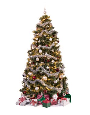 Christmas tree isolated on white background clipart