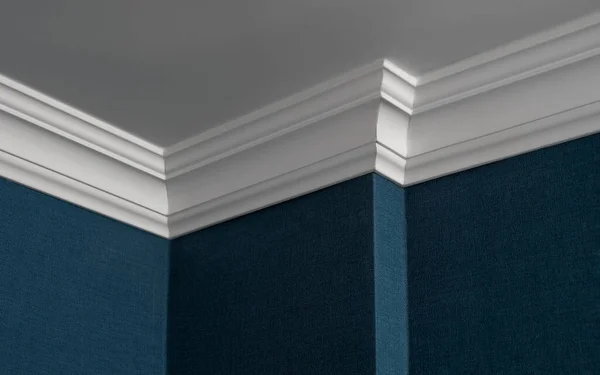 Close Ceiling Corner Finished Crown Molding Wallpaper Royalty Free Stock Images