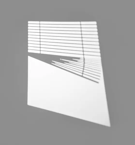 Light Coming Blinds Gray Wall Copy Space Stock Image