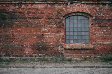 Eski, boş, endüstriyel depo duvarı, fotokopi alanı olan arka plan