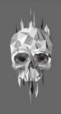 Gri arkaplanda orijinal kafatası