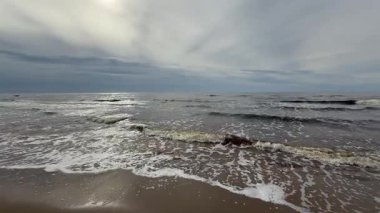 Baltık sahili yaz dalgaları Palanga Klaipeda Litvanya