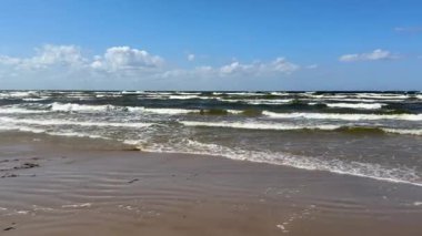 Baltık sahili yaz dalgaları Palanga Klaipeda Litvanya