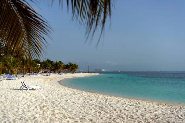 Zee Kust Het Caribische Strand Zona Hoteleria Cancun Quintana Roo — Stockfoto