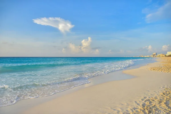 Zee Kust Het Caribische Strand Zona Hoteleria Cancun Quintana Roo — Stockfoto