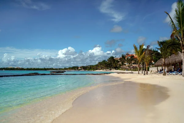 Sulla Spiaggia Caraibica Nella Zona Hoteleria Cancun Quintana Roo Messico — Foto Stock