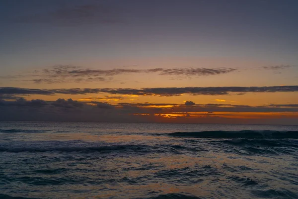 stock image Sea beach with sky sunset or sunrise. Clouds over the sunset sea. Sunset at tropical beach. Nature sunset landscape of beautiful tropical sea.