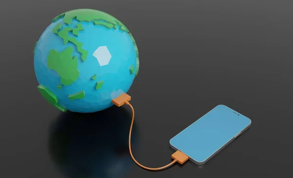 World Connection Concept Biurku Renderowania Technologii Tła Tapety — Zdjęcie stockowe