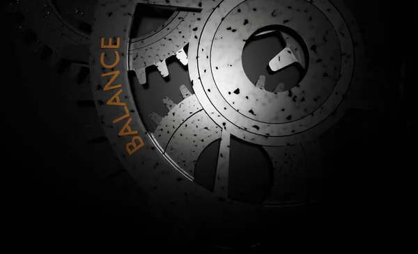 Balance Concept Cogwheel Render Business Wallpaper Background — Stock Photo, Image
