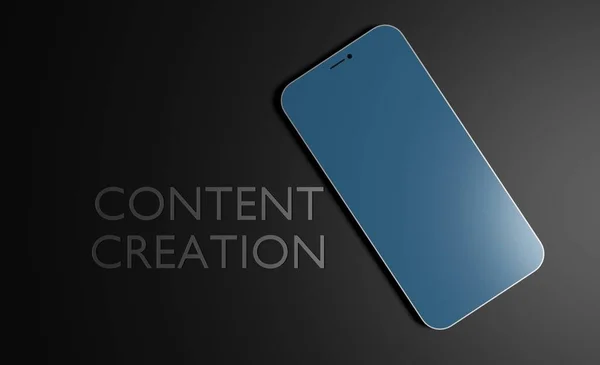 Contenu Création Smartphone Business Concept Rendu Technologie Fond Écran — Photo