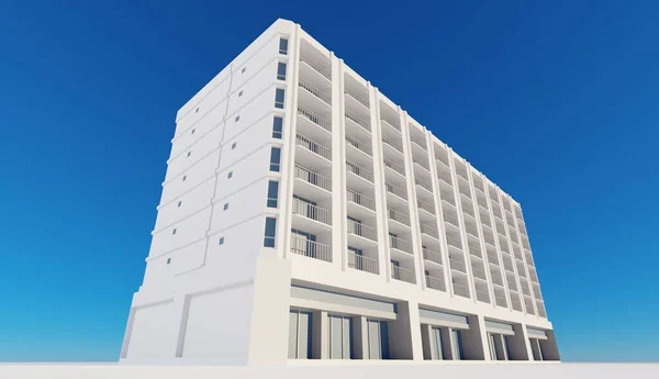 Uitzicht Moderne Hotel Gebouw Renderen Architectuur Behang Achtergronden — Stockfoto