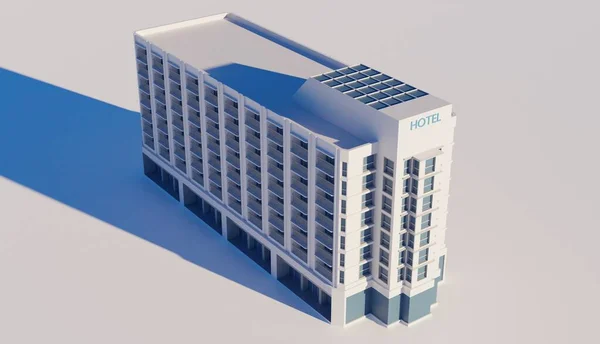 Clădire Hotelieră Modernă Redare Arhitectură Design Fundaluri Tapet — Fotografie, imagine de stoc