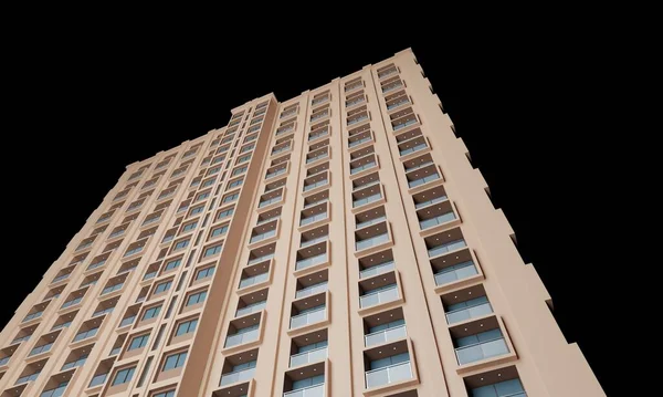 现代建筑3D渲染建筑酒店模型墙纸背景 — 图库照片