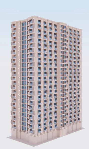 Model Hotel Gebouw Renderen Architectuur Residentiële Behang Achtergronden — Stockfoto