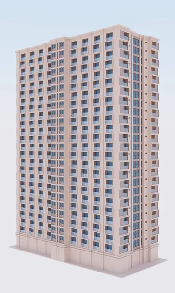 Модель Современной Архитектуры Здания Визуализировать Обои Фоны — стоковое фото