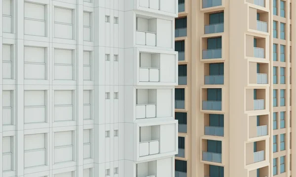Uitzicht Hotel Gebouw Bedrading Renderen Architectuur Project Behang Achtergronden — Stockfoto
