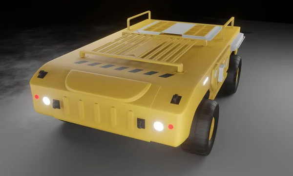 Frontansicht Traktor Heavy Duty Design Modell Rendering Fahrzeug Tapete Hintergrund — Stockfoto