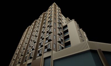 Modern otel 3D duvar kağıdı arkaplanının görünümü