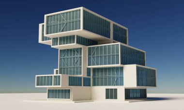 Mimari ofis binası 3D kule duvar kağıdı arka planı