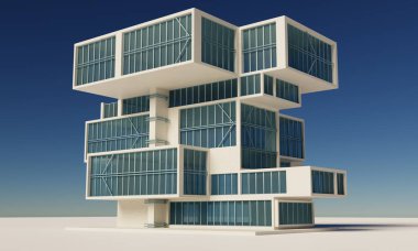 Geleceğin 3D ofis konsepti duvar kağıdı arka planı