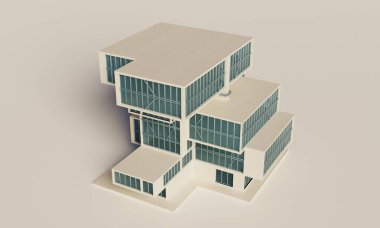 Çağdaş ofis bloğu 3D model mimari duvar kağıdı arka planı