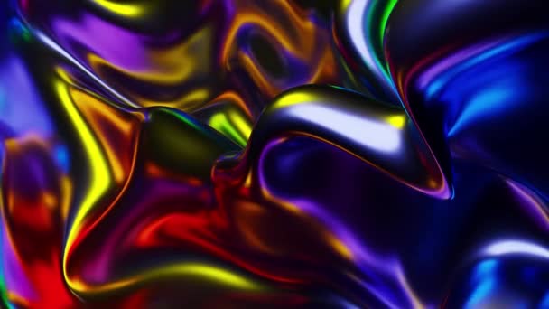 Forma Colorida Abstracta Brilla Con Colores Sobre Fondo Oscuro Animación — Vídeo de stock
