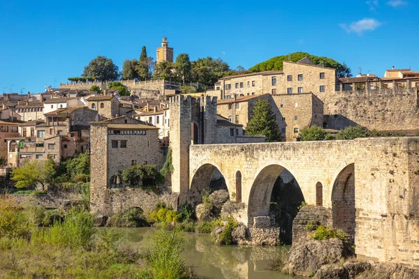 stock image The bridge of Besal- Besalu in Catalonia,  Spain