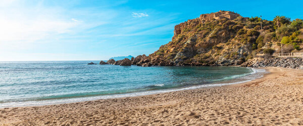 Mazarron beach and rock in Spain