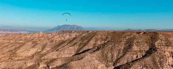 Gorafe Desert Panorama Landscape Paragliding Adventure Sport Activity Extreme Sport — Stock Photo, Image