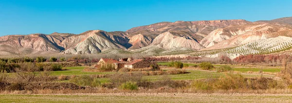 Gorafe Desert Landscape Panorama Granada Province Guadix Spain — Stok fotoğraf