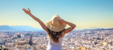 Happy girl in Malaga,  tourism,  Spain