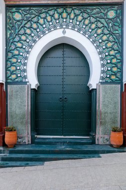 Arabic oriental styled door Classic Blue turquoise color,  Morocco