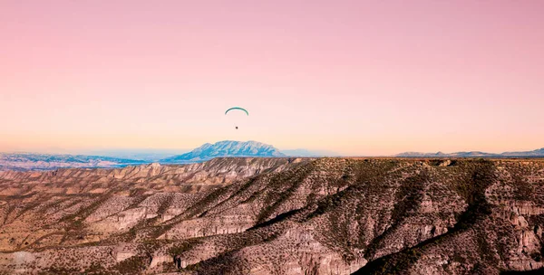 Panorama Gorafe Mountain Desert Paraglide — Stock Photo, Image