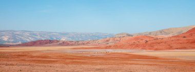 Panoramic desert landscape and barrren- Morocco
