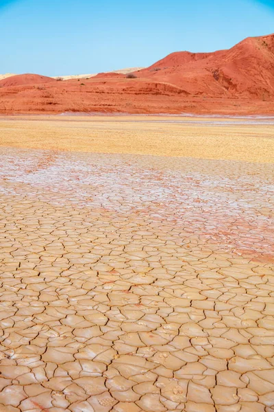 Paesaggio Desertico Nel Marocco Siccità Cracking Paesaggio — Foto Stock