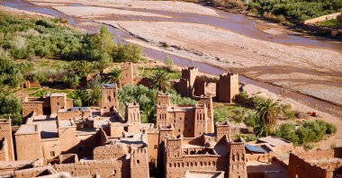 Ait Ben Haddou, Ouarzazate yakınlarındaki Fas Atlas Dağları 'nda.