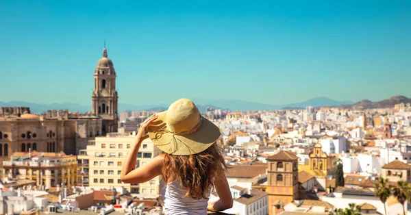 Blick Auf Die Stadt Málaga Ausflugstourismus Spanien Andalusien — Stockfoto