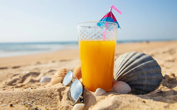 Cocktail Succhi Frutta Spiaggia — Foto Stock