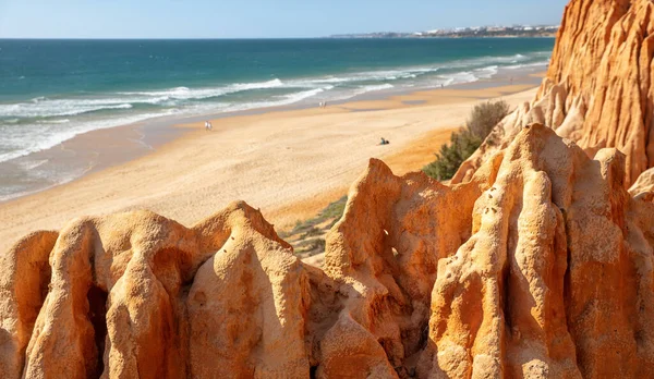 Algarve Strand Felsen Und Klippen Entlang Der Küste Von Lagos — Stockfoto