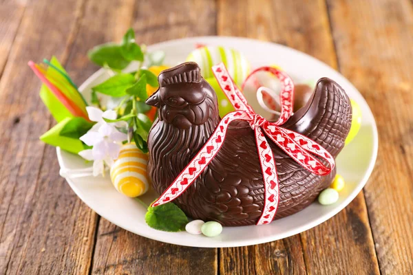 Velikonoční Kuře Vaječná Čokoláda — Stock fotografie