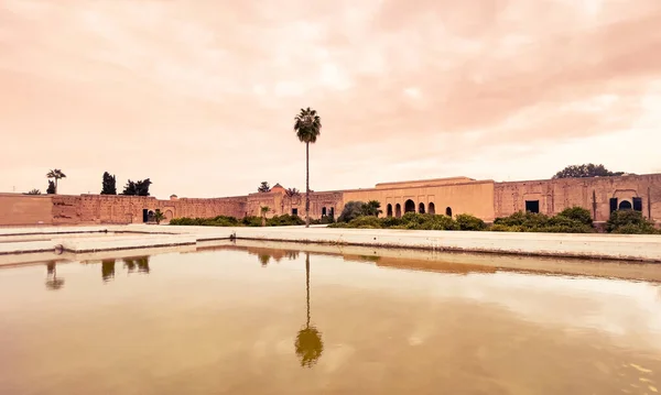 Marrakech Berömda Platsen Bade Palatset Vid Solnedgången — Stockfoto