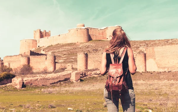 Turism Slottet Berlanga Duero Provinsen Soria Spanien Kastilien Och Leon — Stockfoto