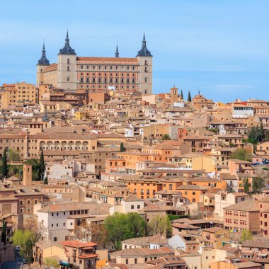 İspanya 'nın Toledo şehrinin manzarası Kastilya la mancha